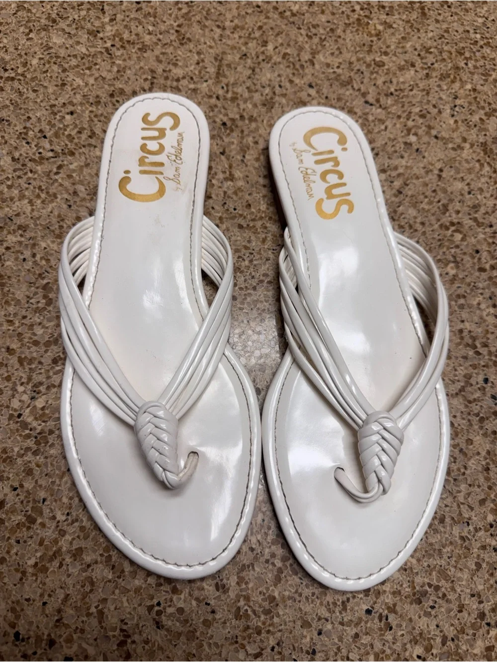 Circus by Sam Edelman White Braided Thong Sandals